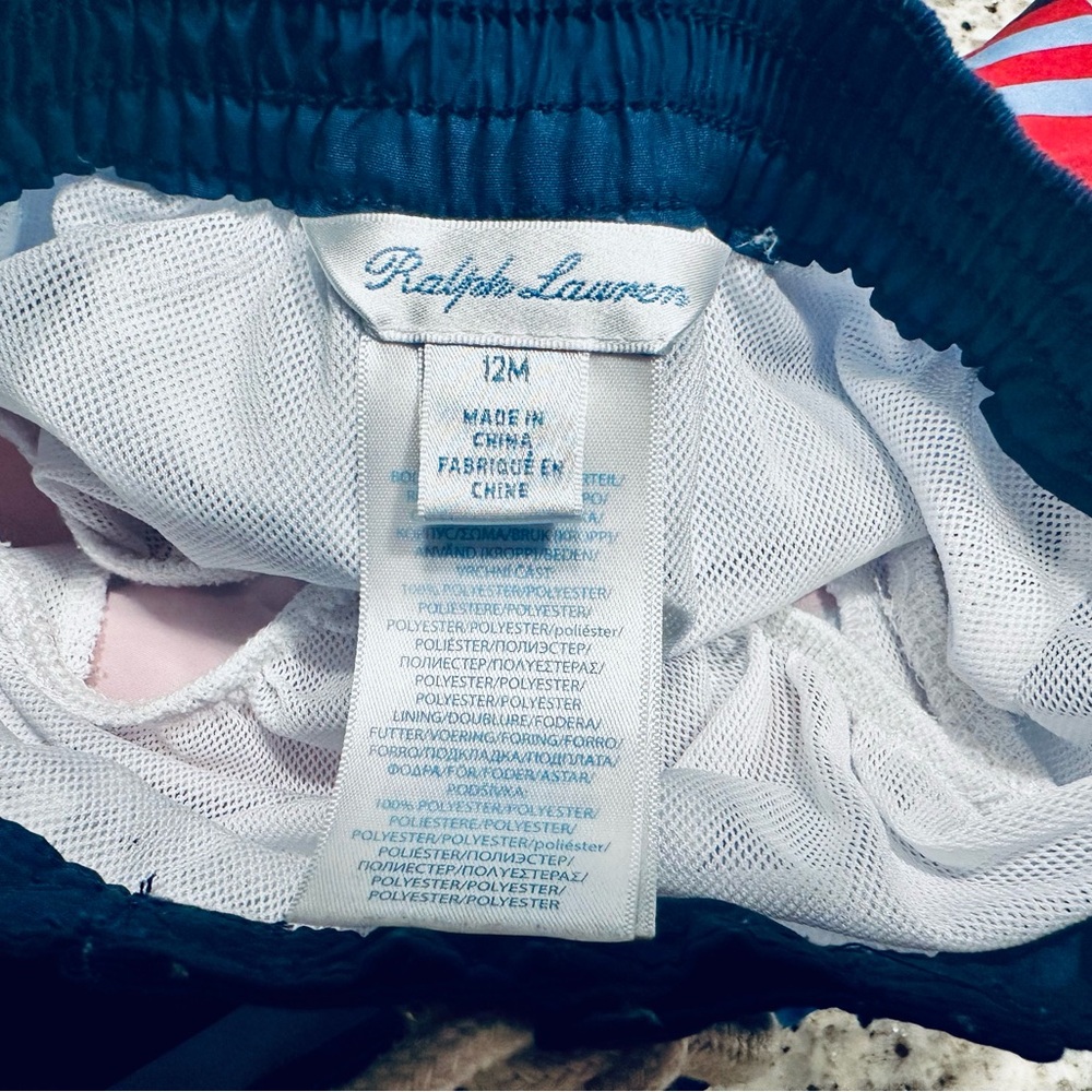 X 2 LIKE NEW/EUC Ralph Lauren Toddler Swim Trunks- Size 12 Months - Picture 7 of 13